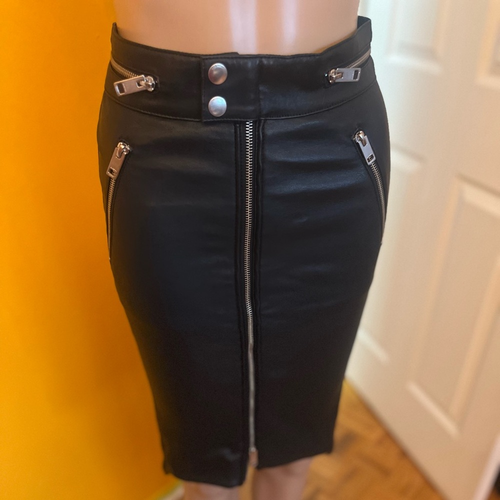 Diesel L-FAN sz 25 LAMB LEATHER  Knee-Length Pencil Skirt